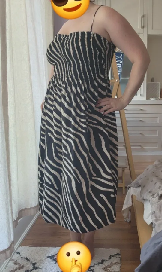 Zebra Print Sun Dress, removable straps thumbnail