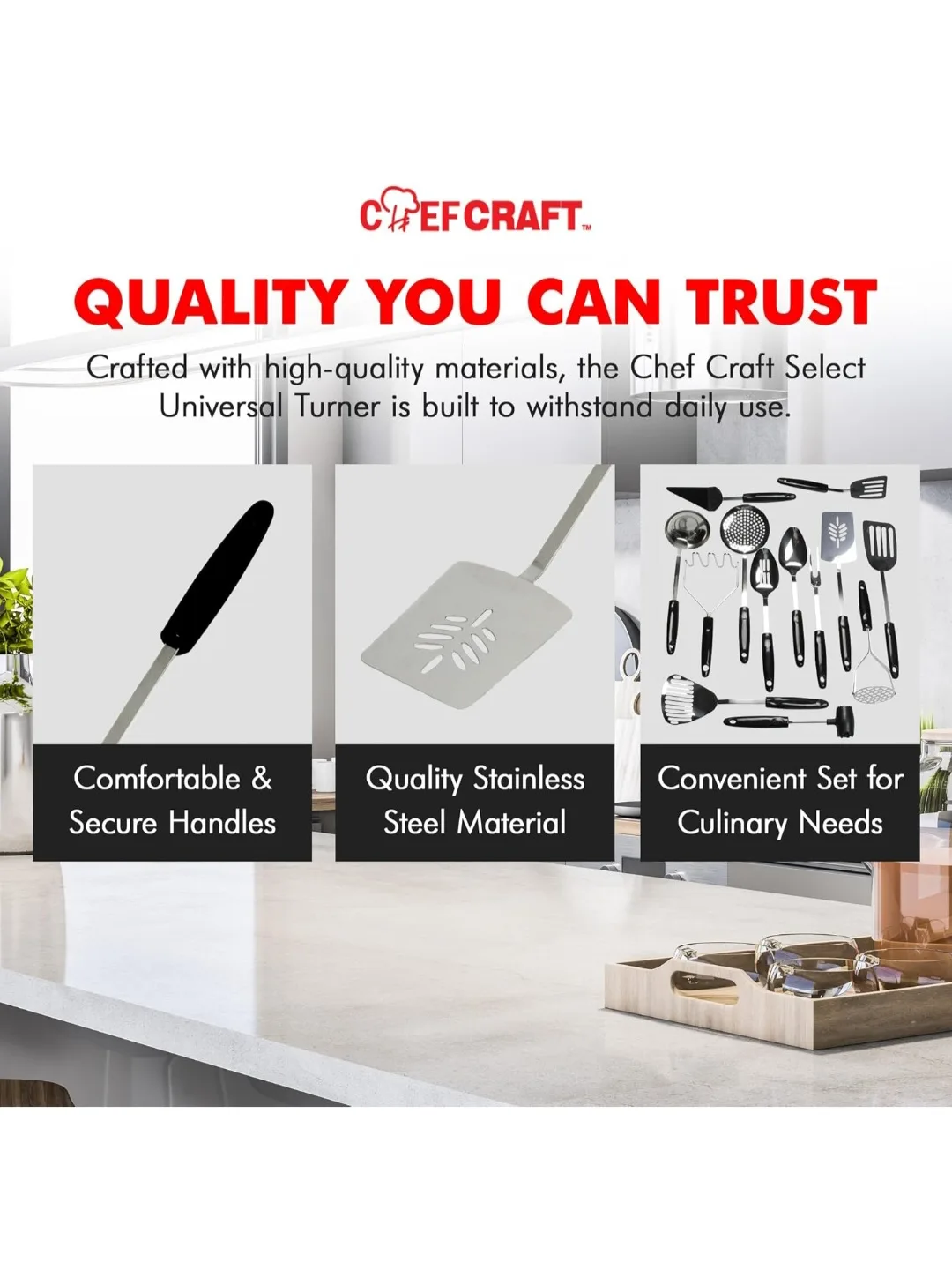 Chef Craft Select Universal Turner - Stainless Steel🧡 image indicator(5)