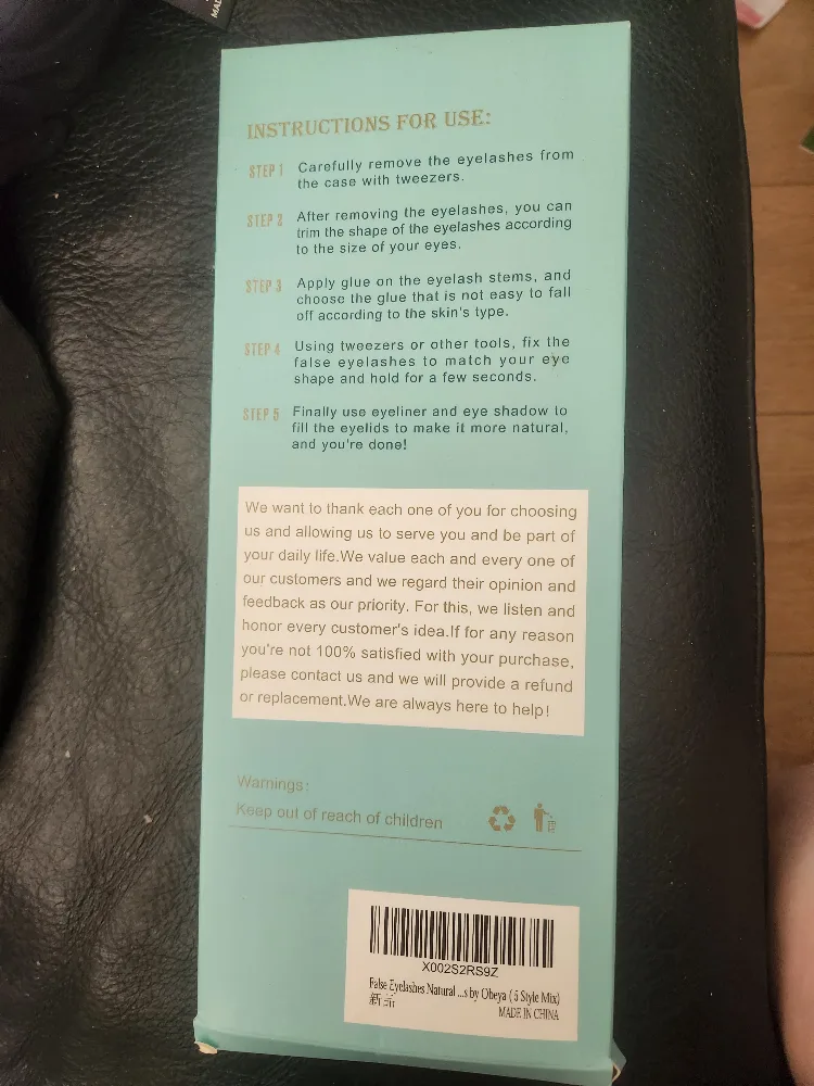 ##Freecycle Obeya False Eyelashes Natural 5 Style Mix, 10 Pairs image indicator(2)
