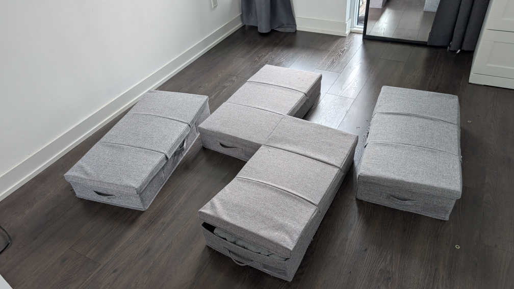 Foldable Storage Boxes - Under bed - Like New , barely used