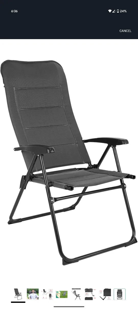 SunnyFeel Reclining Folding Patio Lounge Chair for Adults thumbnail