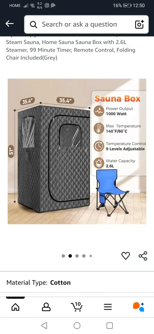 Portable Steam Sauna Box with Chair thumbnail