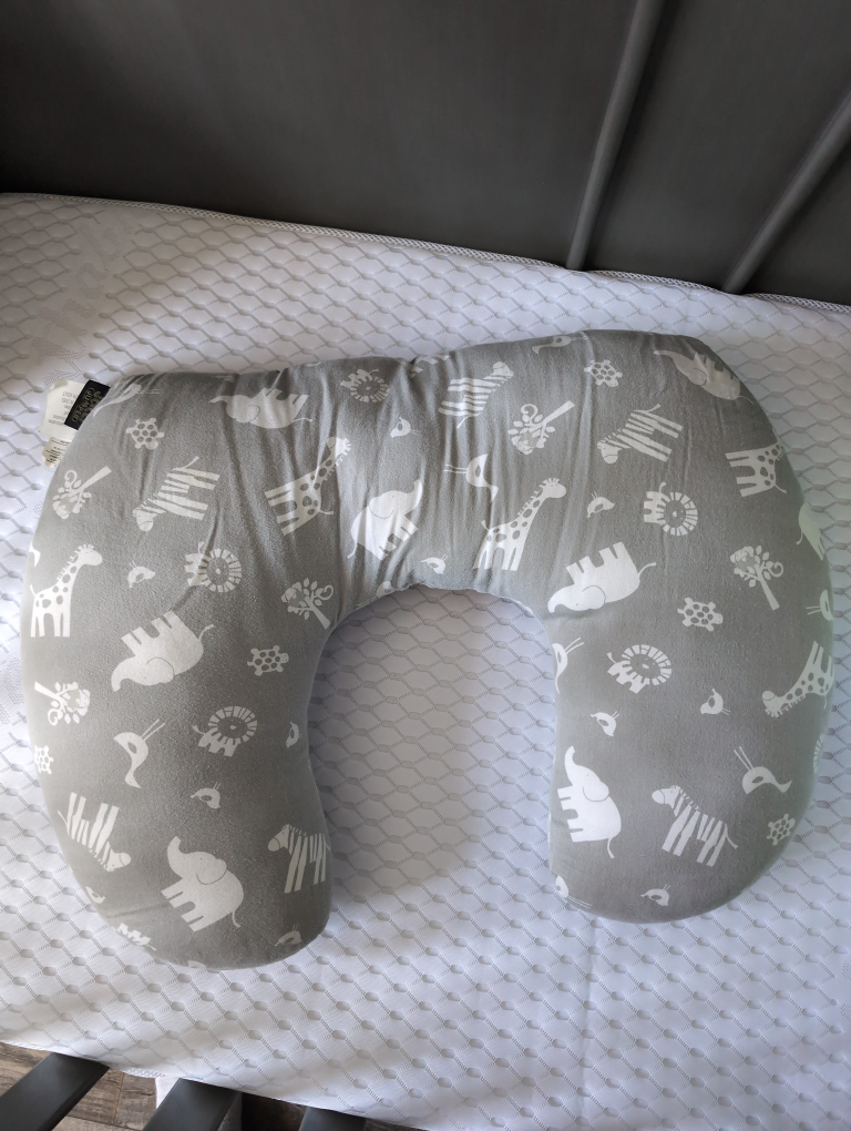 Jolly Jumper Nursing Pillow - Grey with Animal Print - photo 2