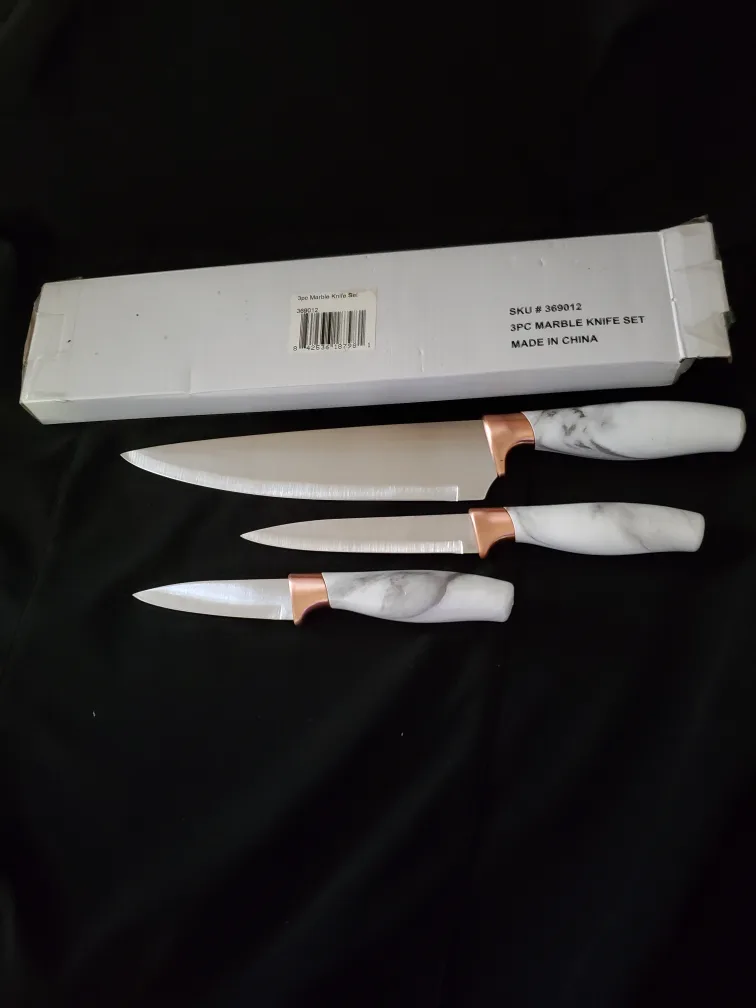 3pc Marble Knife Set - New in Box! image indicator(2)