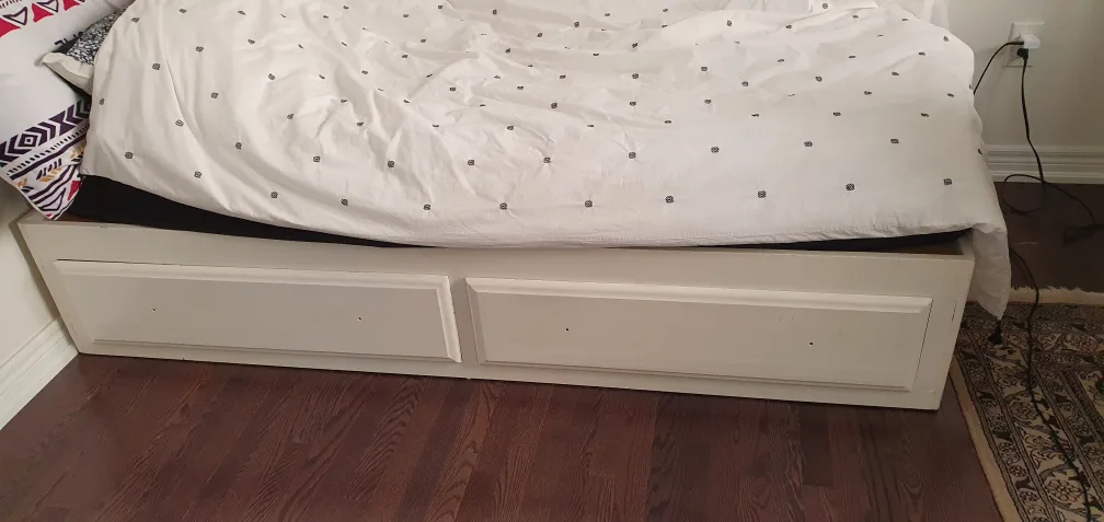 White Bed Frame with Storage Drawers thumbnail