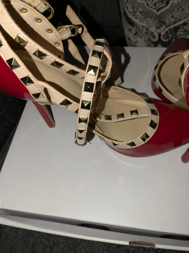 Charlotte Russe Red Heels Size 7-7.5 thumbnail