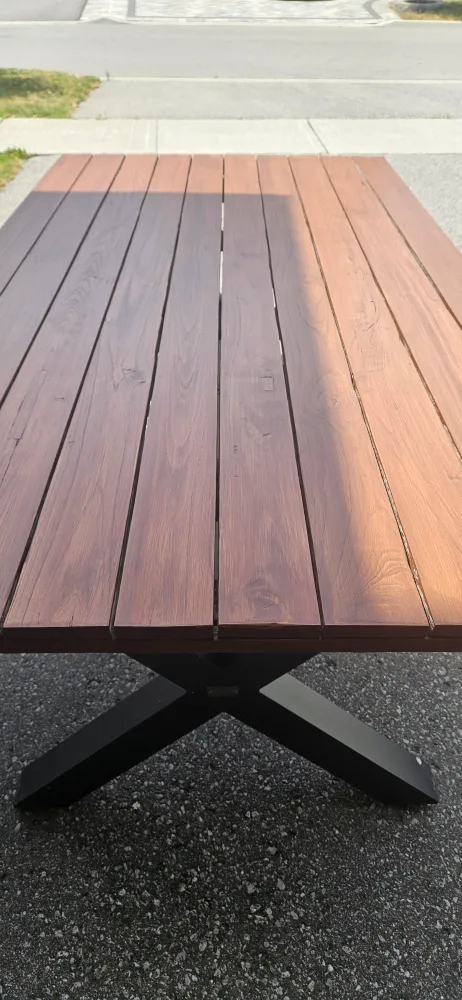 Large outdoor Dining Table - wood and steel image indicator(4)
