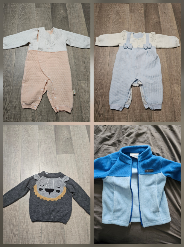 Baby Clothes Bundle - Rompers & Columbia Fleece Jacket