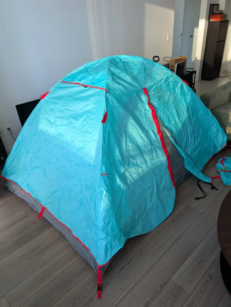 Aqua & Grey Camping Tent image indicator(4)