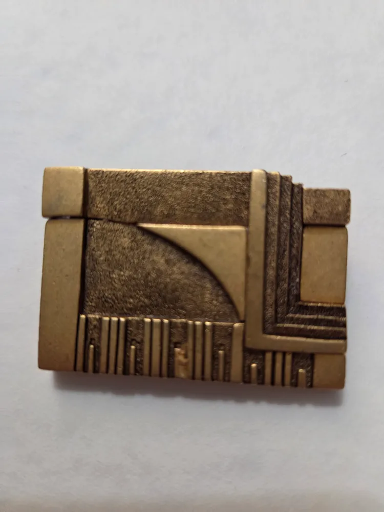 Vintage Frank Lloyd Wright inspired Geometric Design Brooch thumbnail