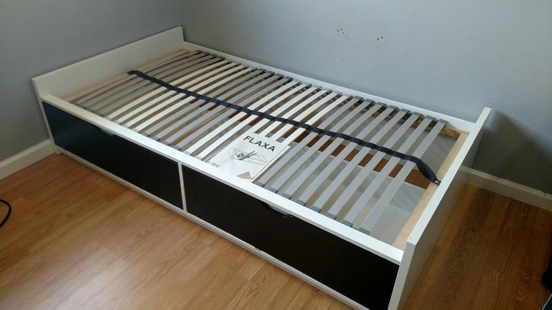 IKEA FLAXA Bed Frame with Slats and Drawers