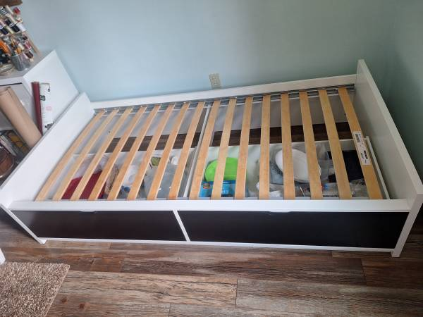 IKEA FLAXA Bed Frame with Slats and Drawers - photo 3