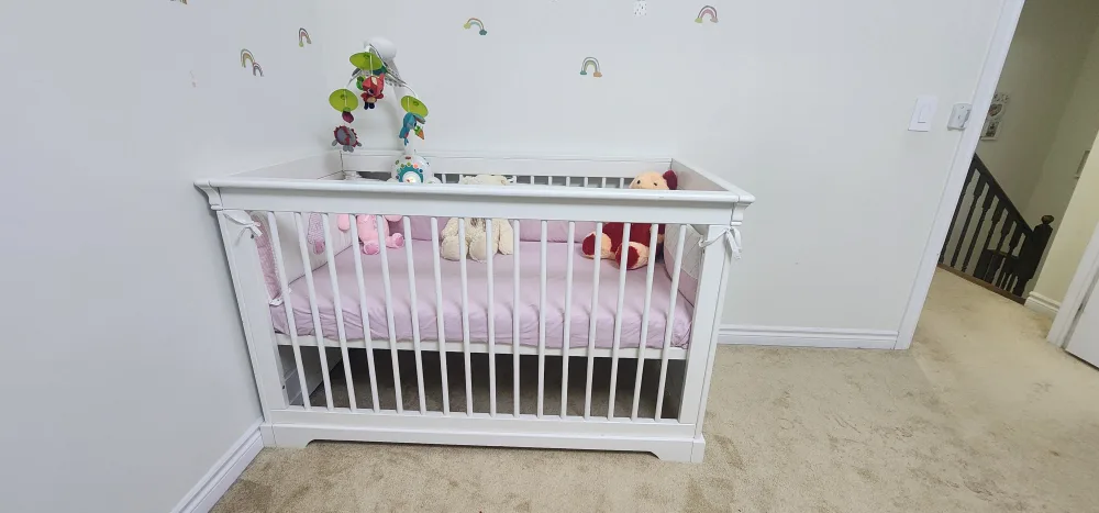White Baby Crib - With 2 Options for Infant & Kid thumbnail