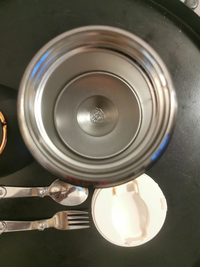 Black Food Thermos with Spoon & Fork - photo 3