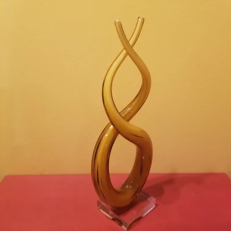 Amber Murano Glass Infinity Sculpture image indicator(2)