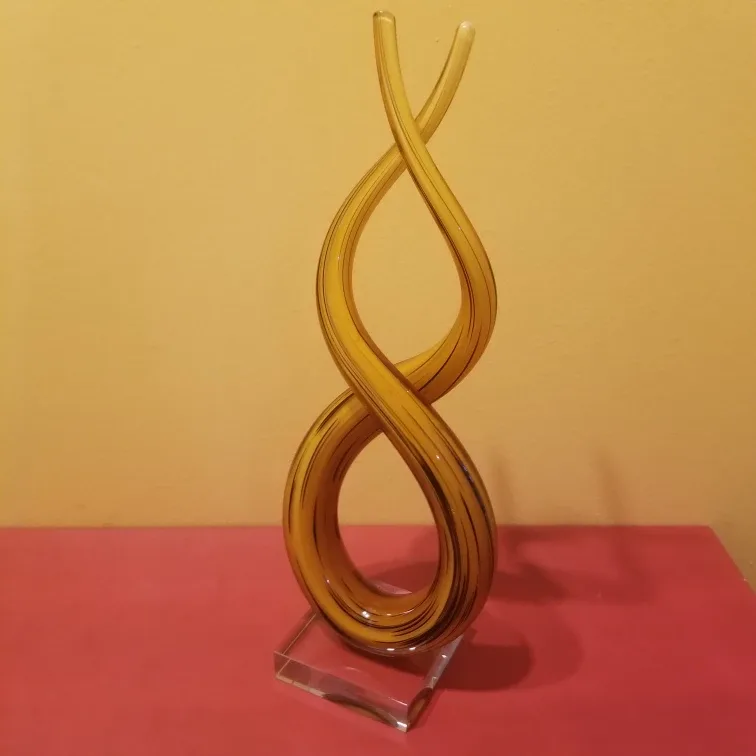 Amber Murano Glass Infinity Sculpture image indicator(3)