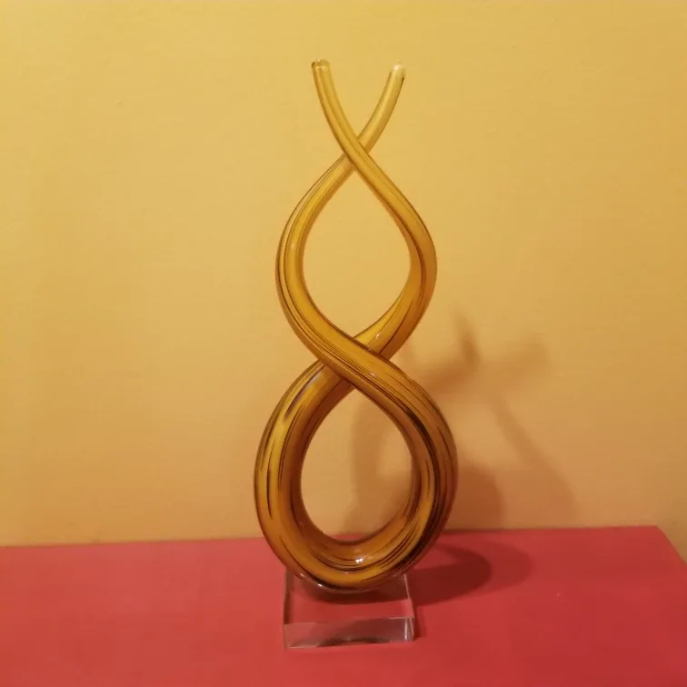 Amber Murano Glass Infinity Sculpture image indicator(4)