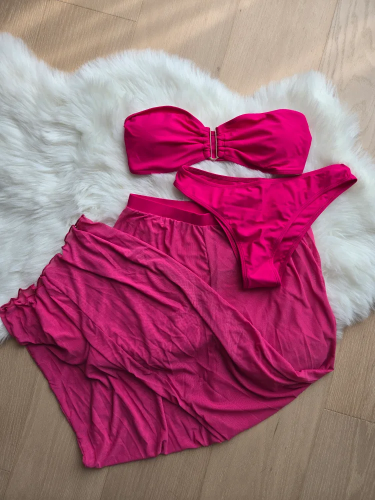 Shein Pink 3 piece Swimsuit Set - Size S thumbnail