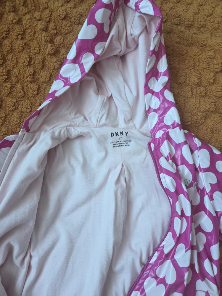DKNY Girls' Pink Heart Print Raincoat - photo 3
