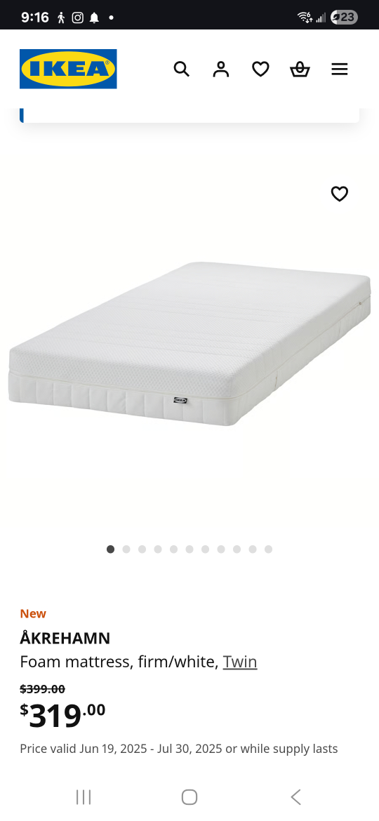 New IKEA ÅKREHAMN Twin Foam Mattress - photo 2