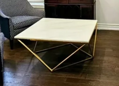 Square Coffee Table - Gold Frame, White Top image indicator(2)