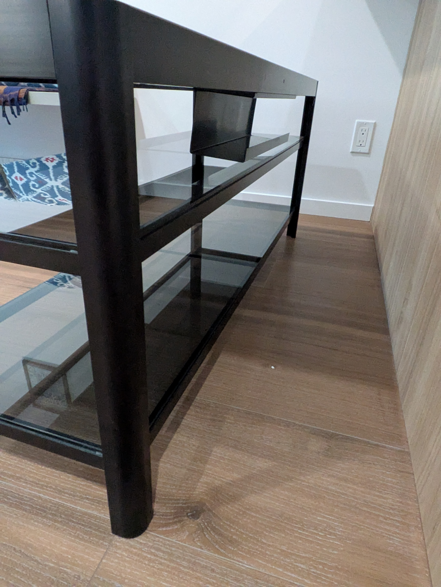 IKEA Black Glass Shelf TV Stand - photo 3