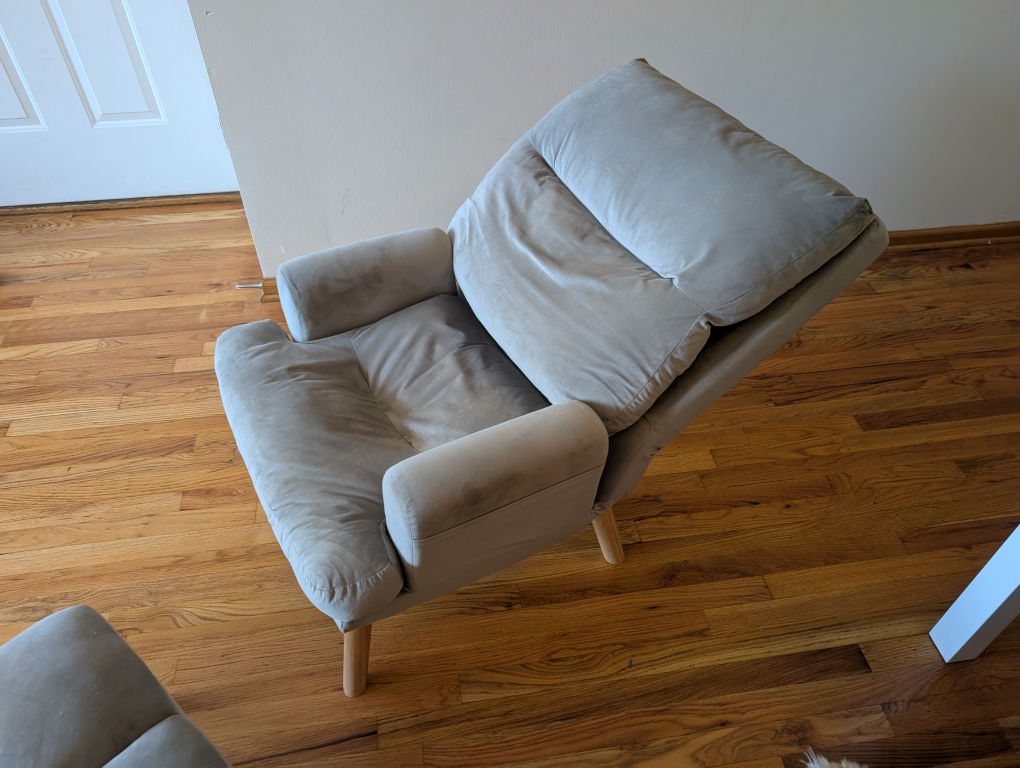 Gray Accent Chair with Ottoman - photo 2