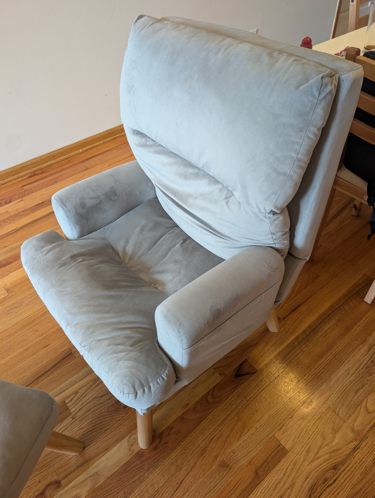 Gray Accent Chair with Ottoman - photo 3
