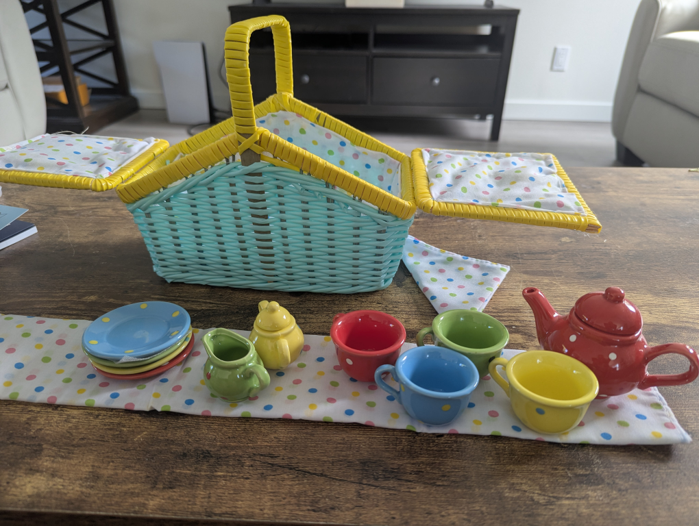 Mini Tea Set Picnic Basket - photo 4