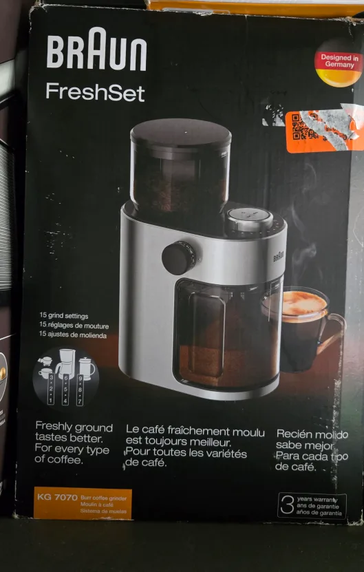 Braun FreshSet KG7070 Burr Coffee Grinder thumbnail