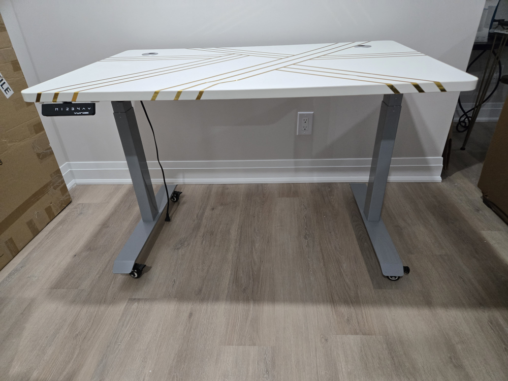 Candesk adjustable Stand Desk - White & Gold - photo 4