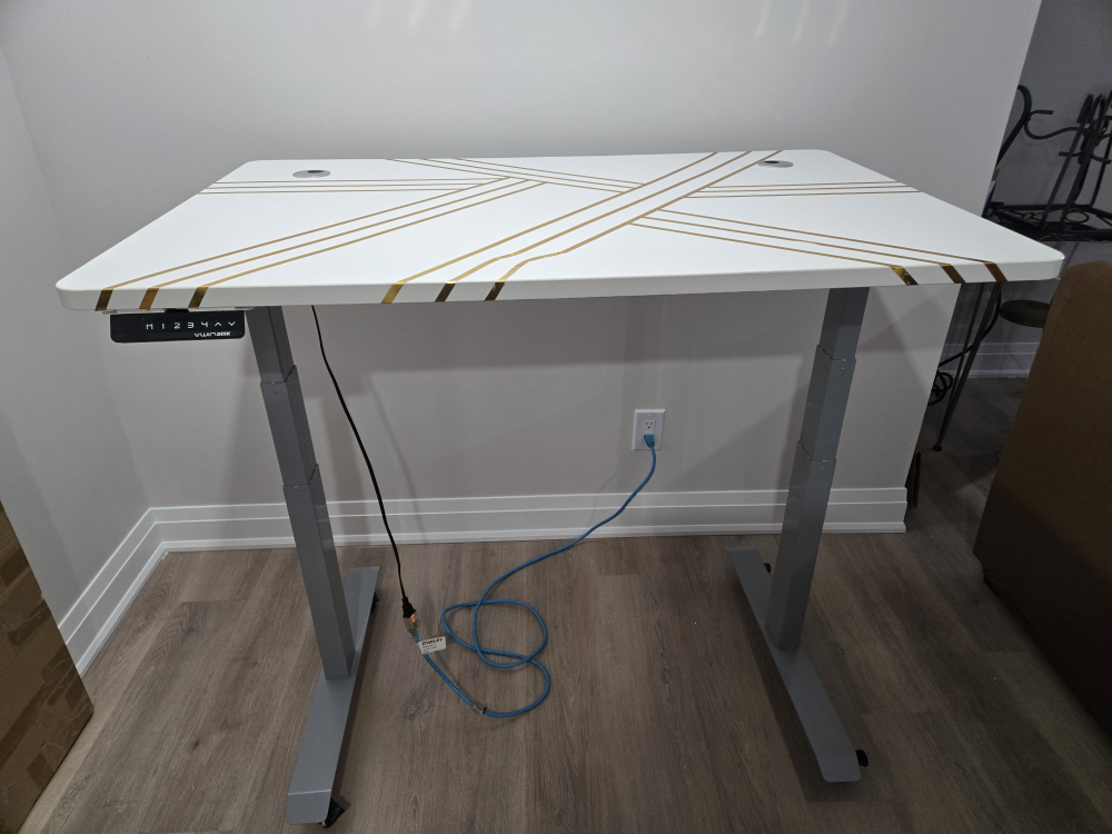 Candesk adjustable Stand Desk - White & Gold - photo 5