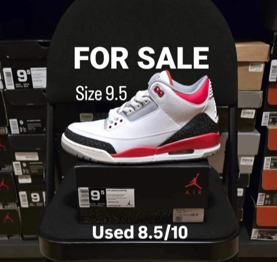 Air Jordan 3 Fire Red size 9.5 thumbnail