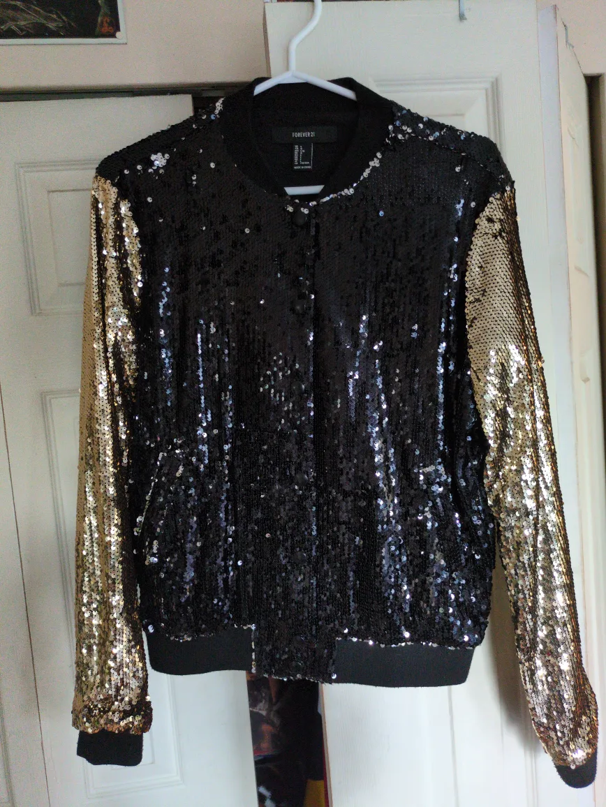 Forever 21 Sequin Bomber Jacket thumbnail