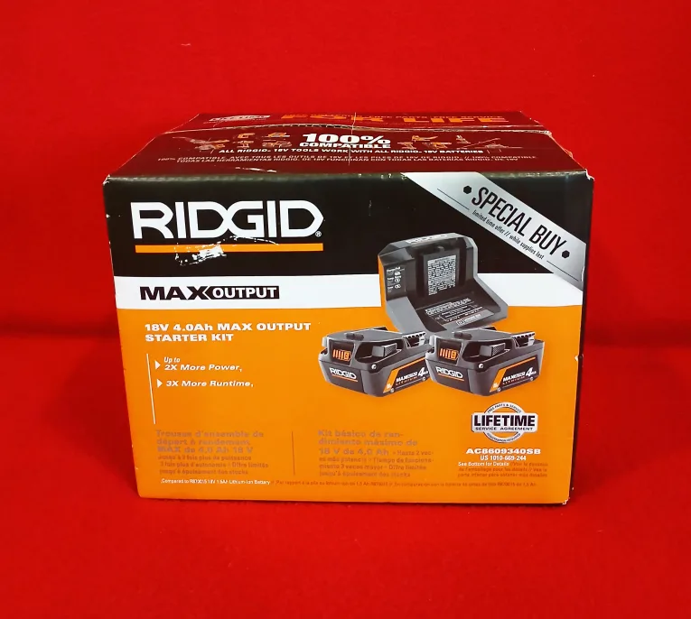 RIDGID 18V 4.0Ah MAX OUTPUT Starter Kit *NEW* thumbnail