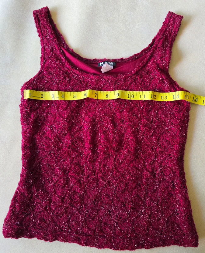 Burgundy Tank Top, Size Small thumbnail
