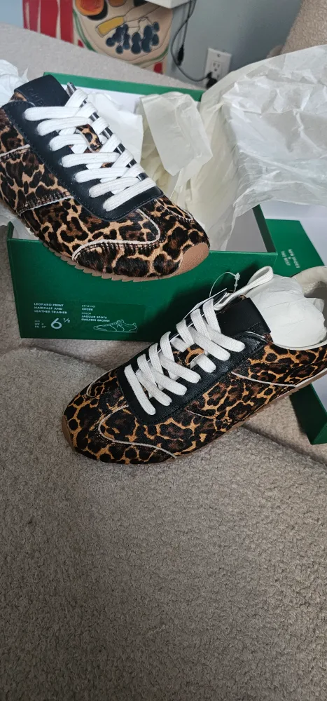 New J.Crew Leopard Print Leather Trainers - Size 6.5 thumbnail