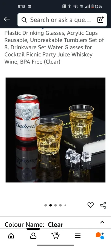 Acrylic Drinking Glasses, Clear image indicator(3)