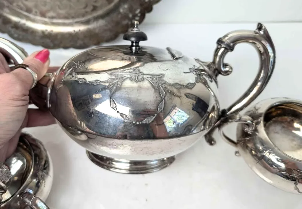 Silver Plated Tea Service Set ~ image indicator(8)