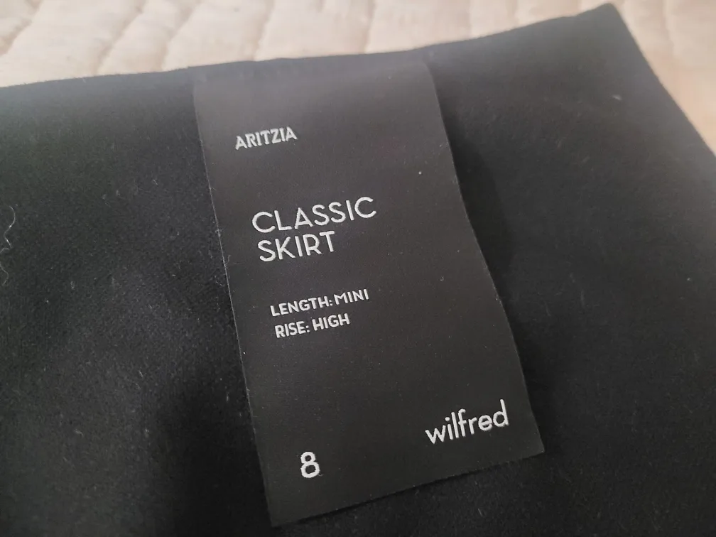 Aritzia Wilfred Classic Mini Skirt - Black, Size 8 thumbnail