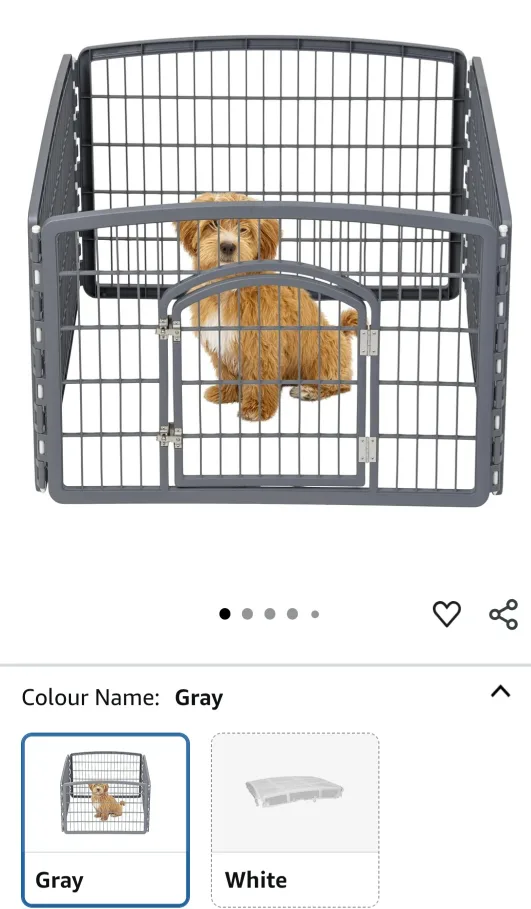 Gray Pet Playpen with Door- Brand new thumbnail