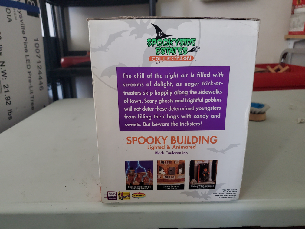 Spooky Building Lighted & Animated Black Cauldron Inn