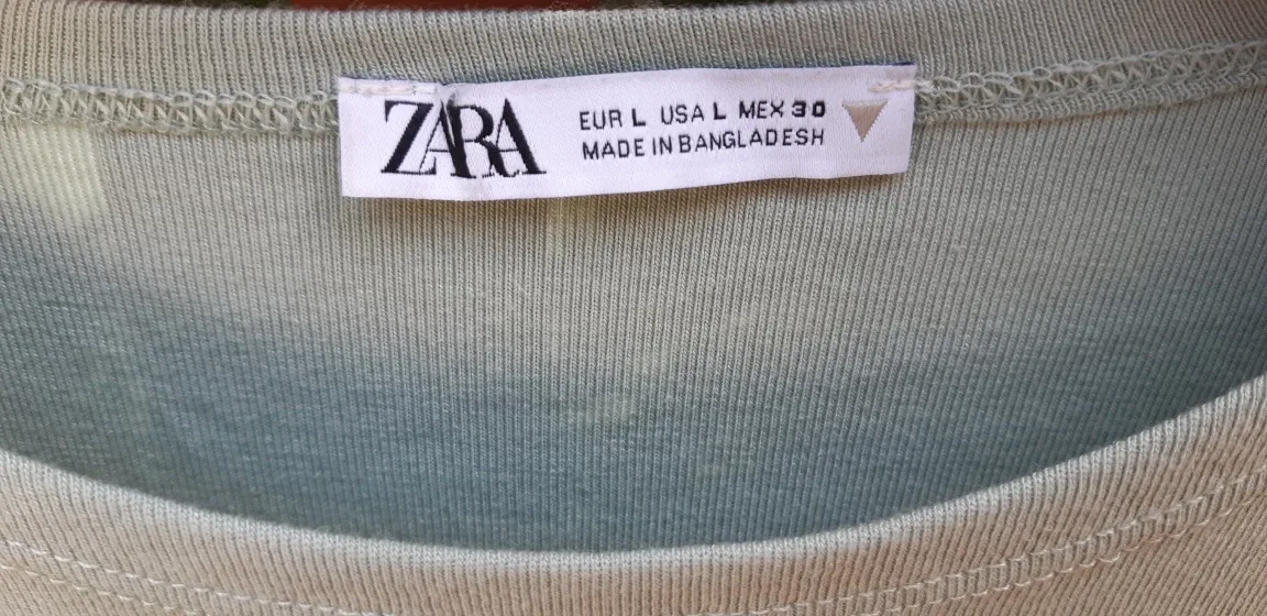 Girls Zara Light Green Crop Top - Size youth L image indicator(2)
