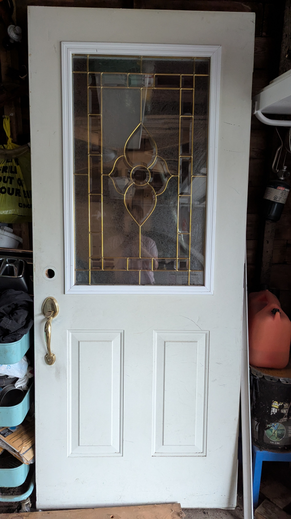34" x 80 exteriorDoor with Decorative Glass