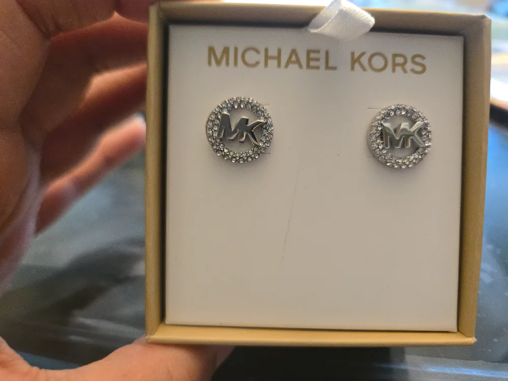 Michael Kors MKJX7323040 Rhodium Clear Silver Earrings thumbnail