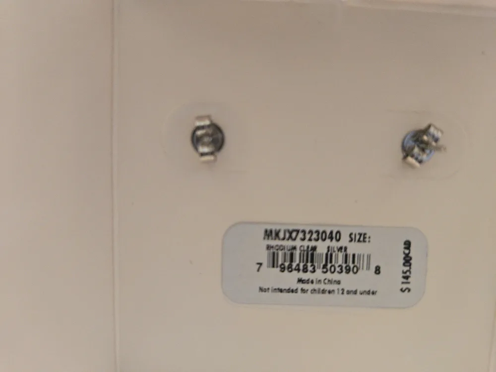 Michael Kors MKJX7323040 Rhodium Clear Silver Earrings image indicator(3)