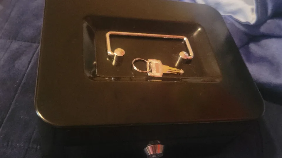 Black Cash Box with Key thumbnail