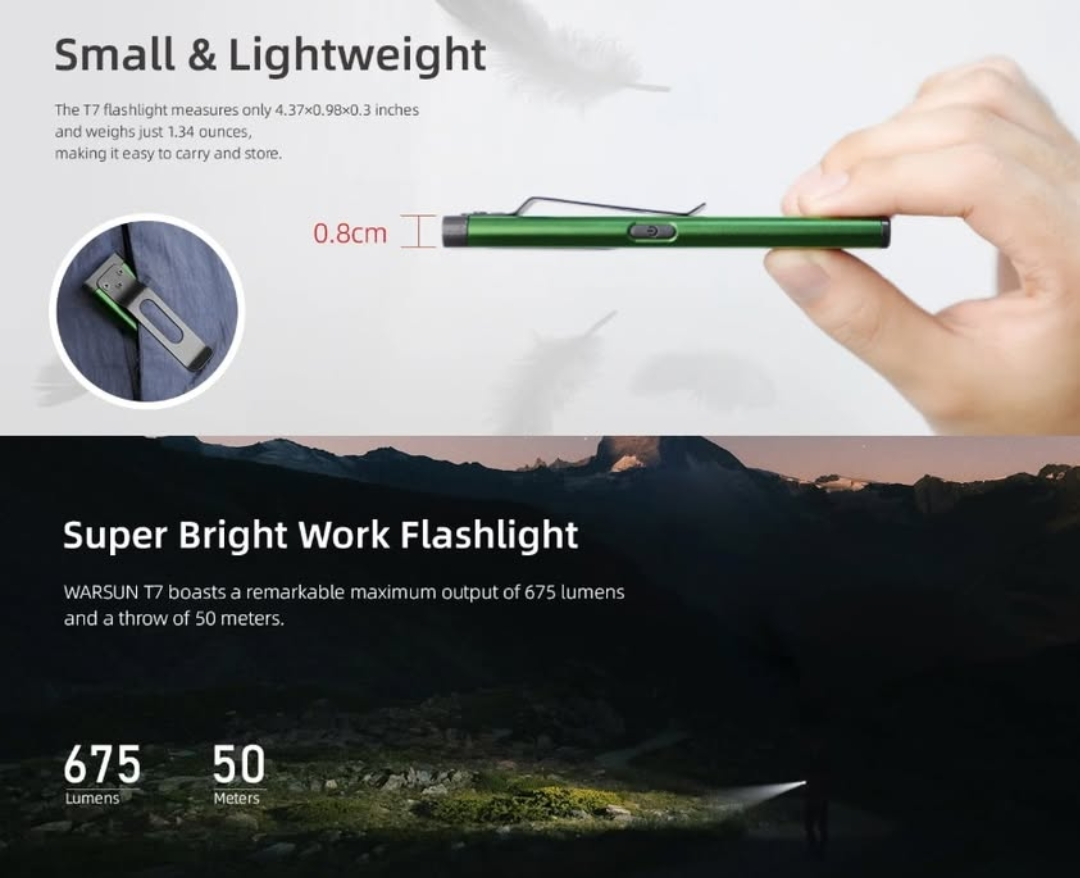 LED Flashlight  Torch Light Pocket Lantern Flood EDC - photo 3