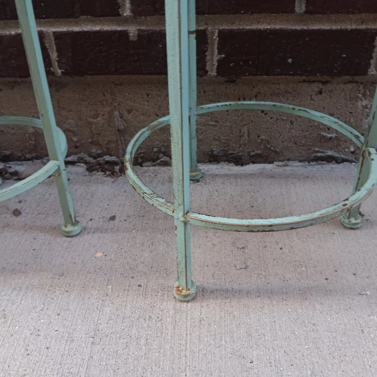 Set of 3 Metal Plant Stands - Aqua - photo 3