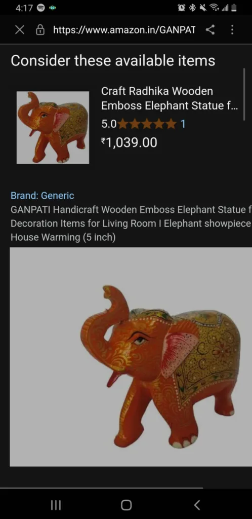 Handicraft Wooden Emboss Elephant Statue thumbnail
